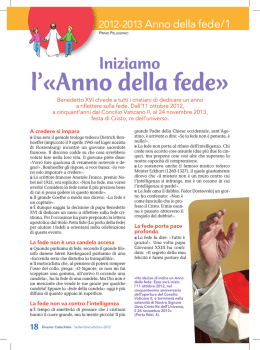 l`«Anno della fede - Dossier Catechista
