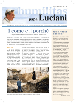 La vita del Centro Papa Luciani - Centro di Spiritualit&agrave; e Cultura