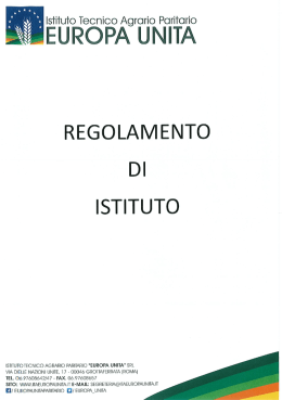 regolamento di istituto - Istituto Tecnico Agrario Paritario &ldquo; Europa