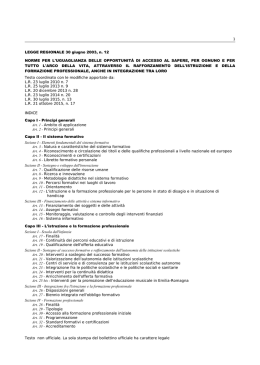 norme per l`uguaglianza delle opportunit&agrave; di accesso al sapere, per