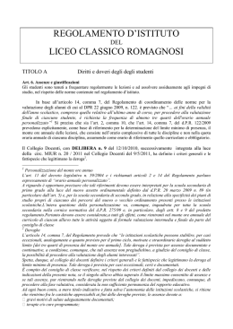 regolamento d`istituto - Liceo Classico Romagnosi