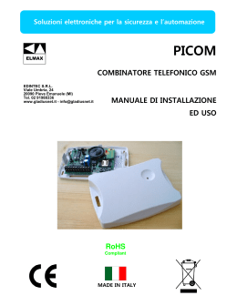 Manuale tecnico combinatore GSM ELMAX - PICOM