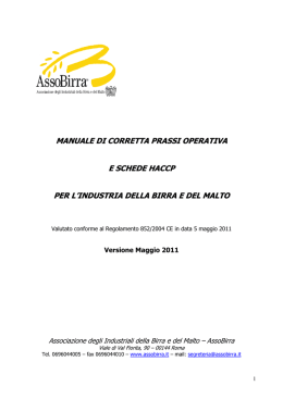 manuale di corretta prassi operativa e schede haccp per l`industria
