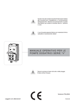 manuale operativo per le pompe dosatrici serie &ldquo;v&rdquo;