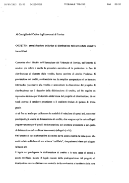 semplificazione della fase di distribuzione nelle procedure esecutiv