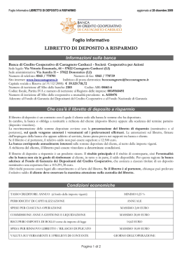 libretto di deposito a risparmio