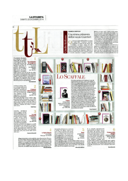 in &ldquo;Tuttolibri&rdquo;, La Stampa, 20 dicembre 2014