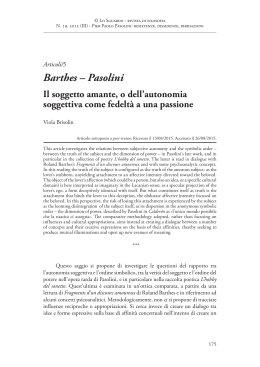 Barthes – Pasolini