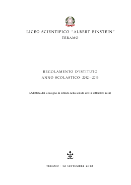 Regolamento d`Istituto 2012-2013 - Liceo Scientifico "Albert Einstein
