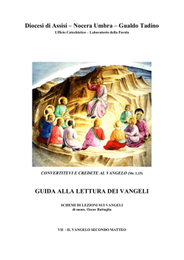 Catechesi sui vangeli - cap VII - Diocesi di Assisi