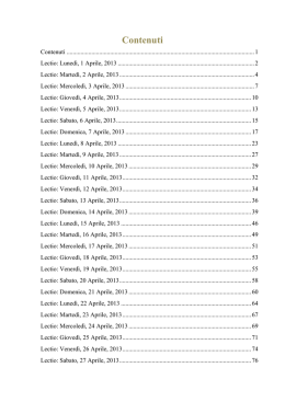 Lectio: Luned&igrave;, 1 Aprile, 2013