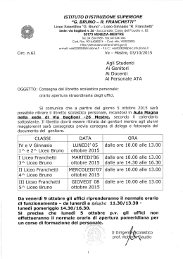 Consegna libretto personale