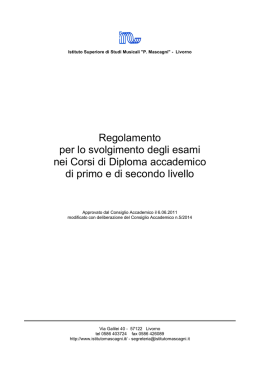 Regolamento per lo svolgimento degli esami nei