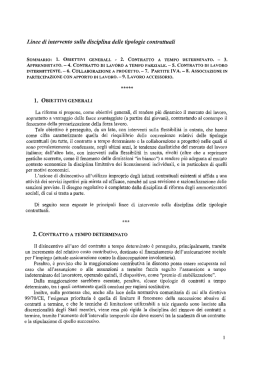 Linee di intervento sulla disciplina delle tipologie
