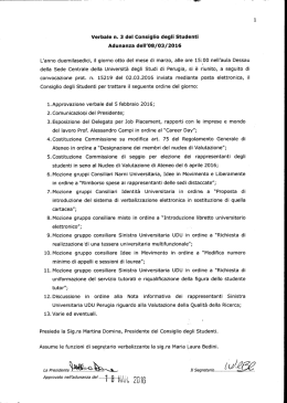 Page 1 Verbale n. 3 del Consiglio degli Studenti Adunanza dell`08