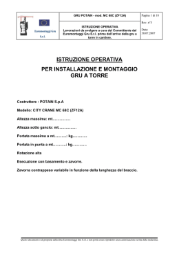 istruzione operativa per installazione e montaggio gru a torre