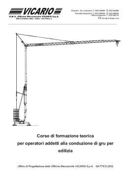 Corso utilizzo gru