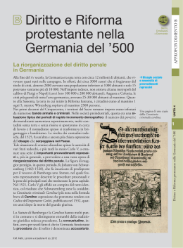 Diritto e Riforma protestante nella Germania del `500