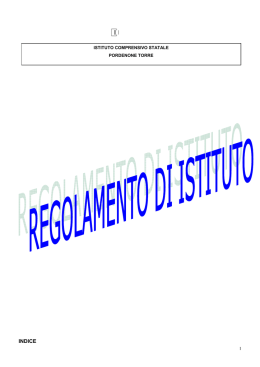 testo del regolamento - Istituto Comprensivo Torre