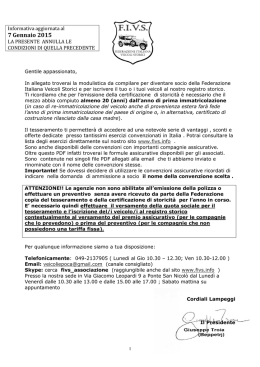 Domanda Tesseramento Socio 2015 - Federazione Italiana Veicoli