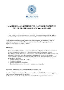 master management per il coordinamento delle professioni socio