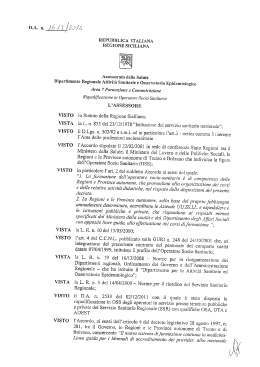 D.A. n.1613 del 08/10/2014 GURS del 31/10/2014 Parte I n.46