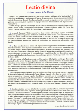 Spiegazione schema Lectio - Centro Culturale Veritas