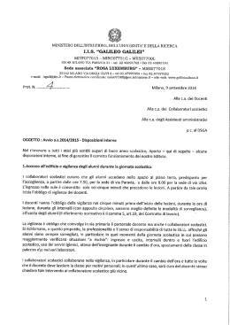 Avvio a.s._disposizioni interne
