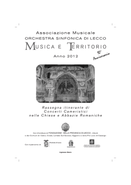 musica e erritorio - Orchestra Sinfonica di Lecco