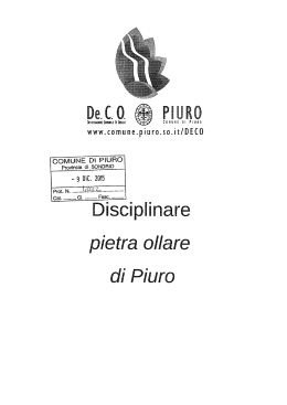 Disciplinare - Comune di Piuro