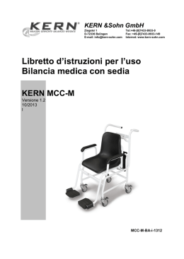Libretto d`istruzioni per l`uso Bilancia medica con sedia