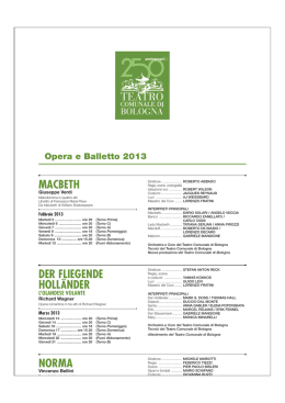 Stagione Teatro Comunale di Bologna 2013