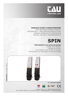 manuale d`uso e manutenzione use and maintenance manual