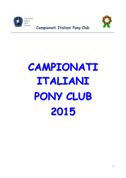 Programma Campionati Pony Club 2015