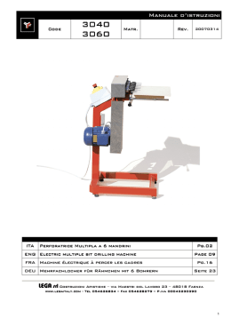 Manuale d`istruzioni Manuale d`istruzioni