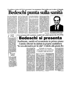 Bedeschi punta “sulla sanità