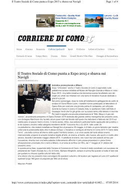 Il Teatro Sociale di Como punta a Expo 2015 e