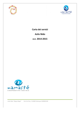 La Carta dei Servizi - Namast&eacute; Societ&agrave; Cooperativa Sociale