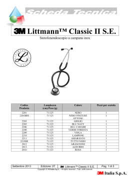 Scheda tecnica Littmann Classic II