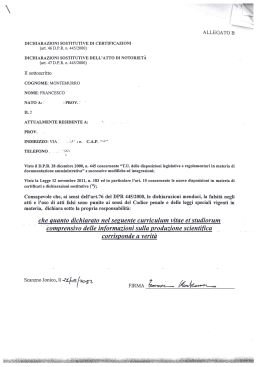 Curriculum - Consiglio Nazionale delle Ricerche