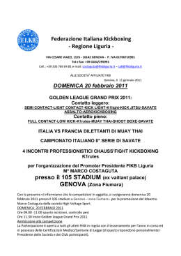 DOMENICA 20 febbraio 2011 GOLDEN LEAGUE GRAND PRIX 2011