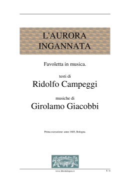 L`Aurora ingannata - Libretti d`opera italiani