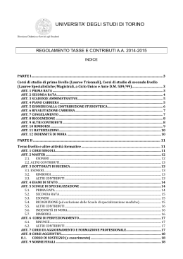 Regolamento tasse e contributi a.a. 2014-2015