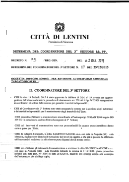 impegno somme per revisione autospurgo
