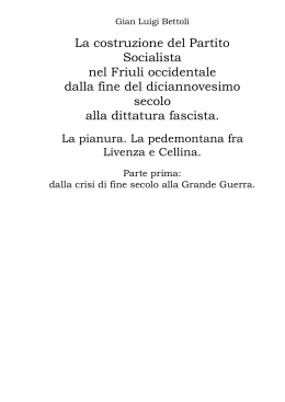 La costruzione del Partito Socialista nel Friuli occidentale dalla fine