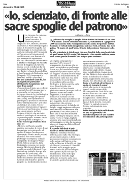 Io scenziato, di fronte alle sacre spoglie del patrono