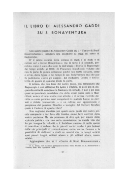 il libro di alessandro gaddi su s. bonaventura