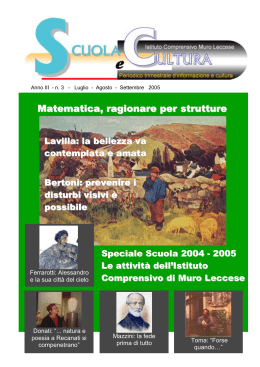 Scuola e Cultura - Luglio 2005 - Istituto Comprensivo Muro Leccese