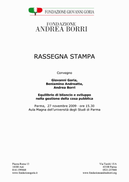 Rassegna Stampa - Fondazione Goria