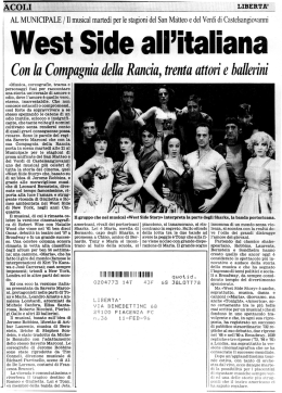 West Side all`italian - Compagnia della Rancia